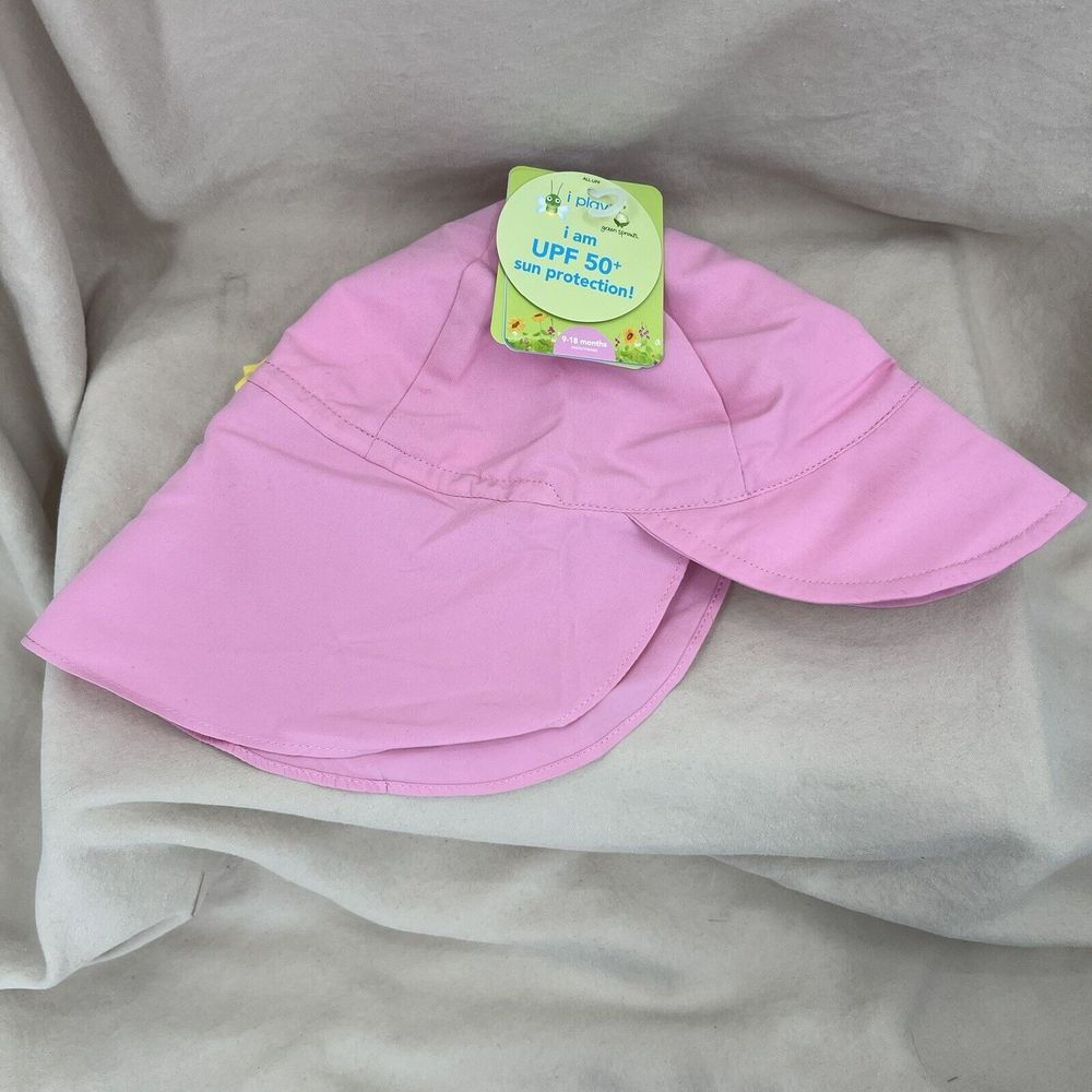 Green Sprouts i Play Sun Hat Pink 9-18 months Baby‎ Flap Protection Swim UPF 50